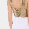 Asymmetrisk kjole i mesh og satin