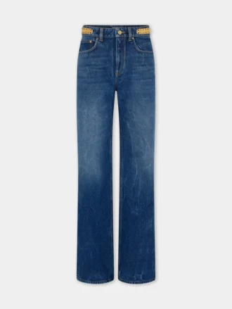 Baggy jeans i mørkvasket denim