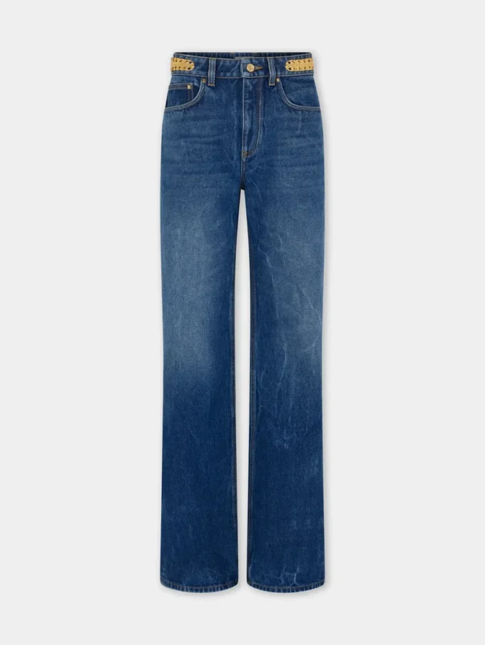 Baggy jeans i mørkvasket denim