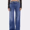 Baggy jeans i mørkvasket denim