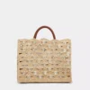 Beige totebag i raffia