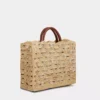 Beige totebag i raffia