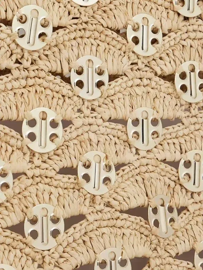 Beige totebag i raffia