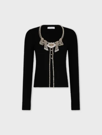 Broderet strikket cardigan