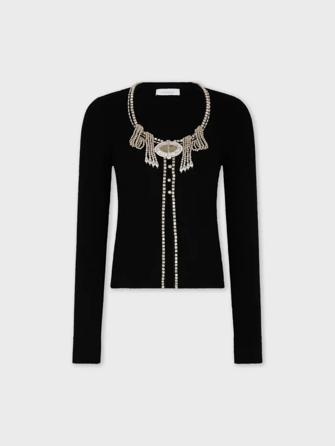 Broderet strikket cardigan