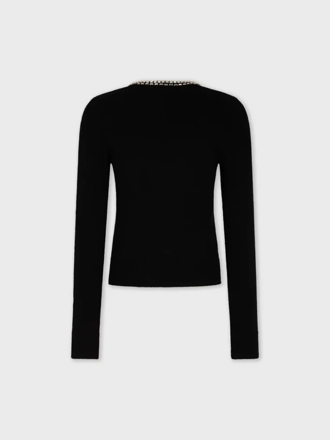 Broderet strikket cardigan