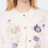 Broderet uldcardigan