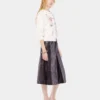 Broderet uldcardigan