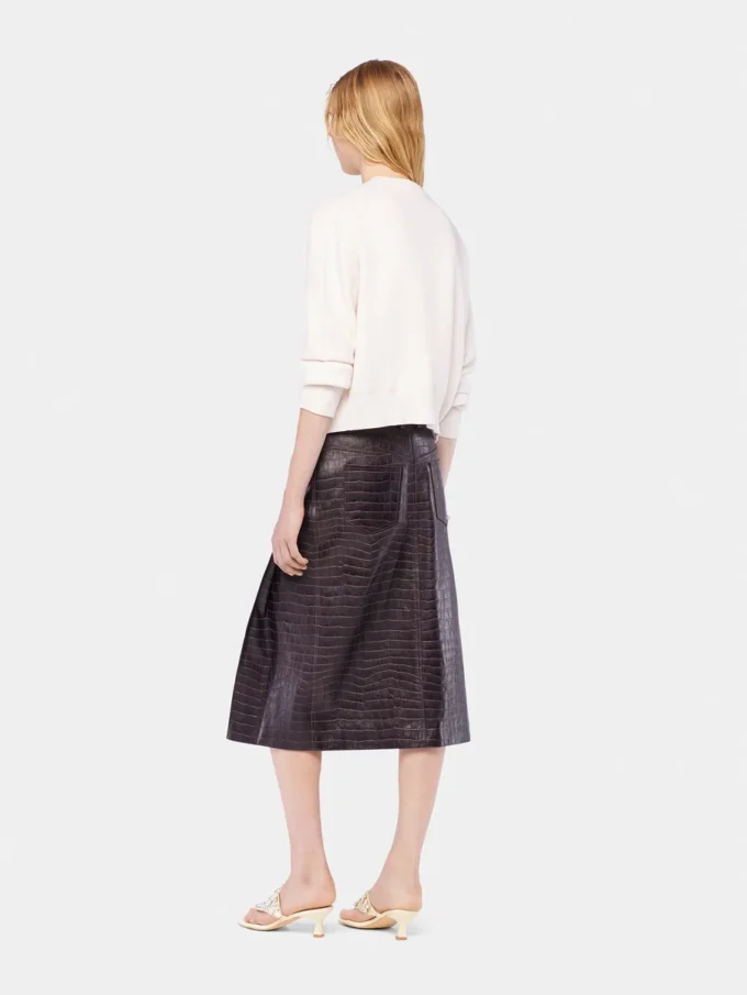 Broderet uldcardigan