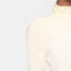 Cremefarvet lang kjole i jersey