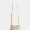 Cremefarvet Paco crossbody lædertaske