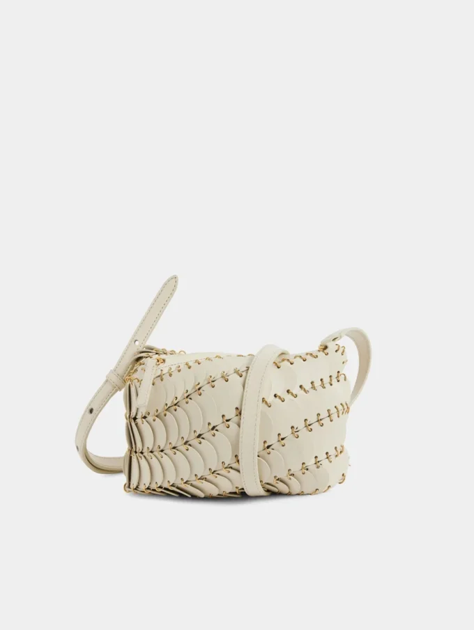 Cremefarvet Paco crossbody lædertaske