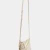 Cremefarvet Paco crossbody lædertaske