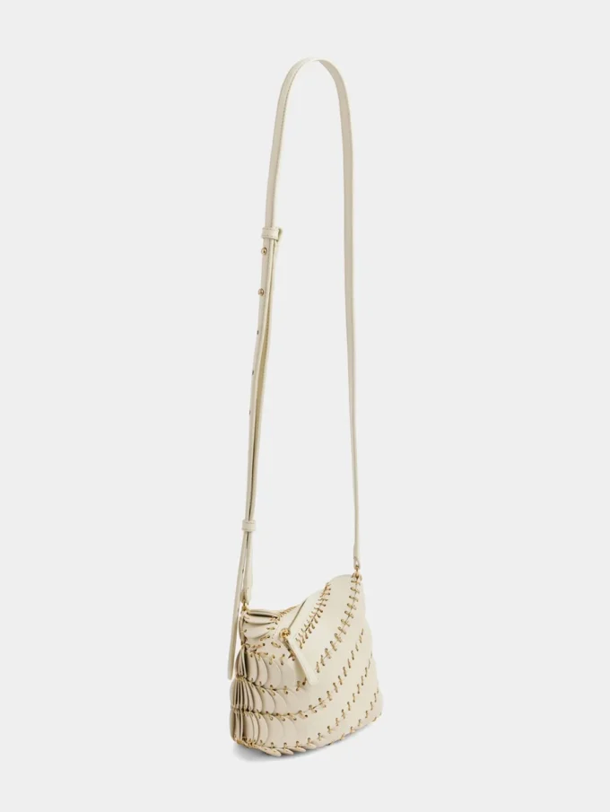 Cremefarvet Paco crossbody lædertaske