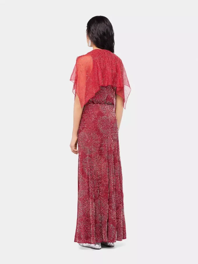 Crepe-top med perlebroderi