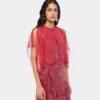 Crepe-top med perlebroderi