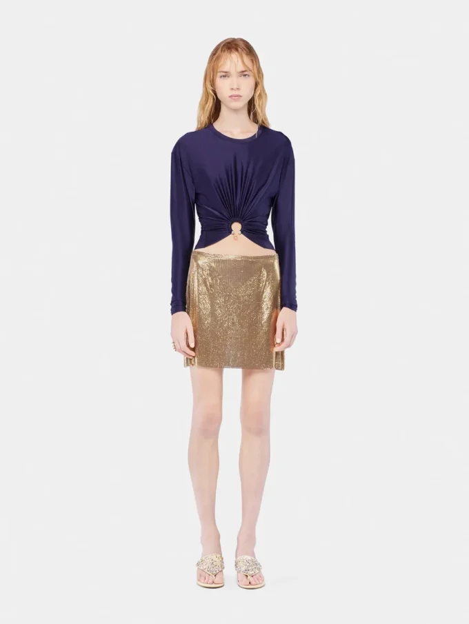 Crop top med piercingdetaljer