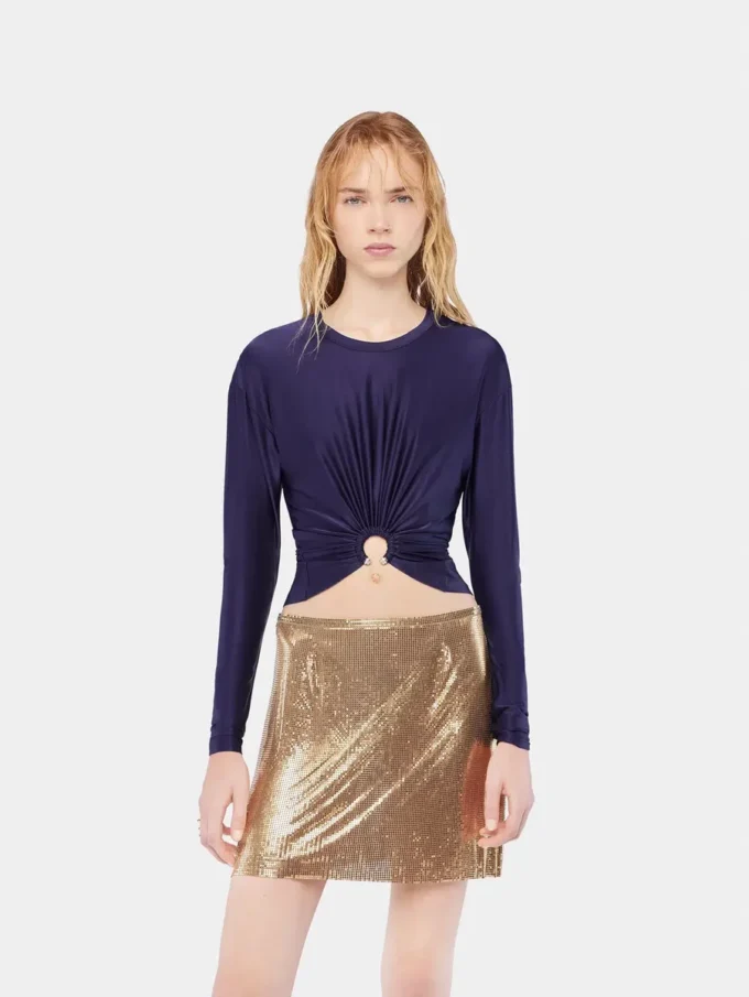 Crop top med piercingdetaljer