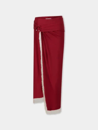 Drapé midi-nederdel i jersey