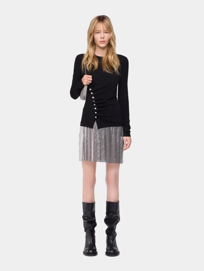 Drapede top i jersey