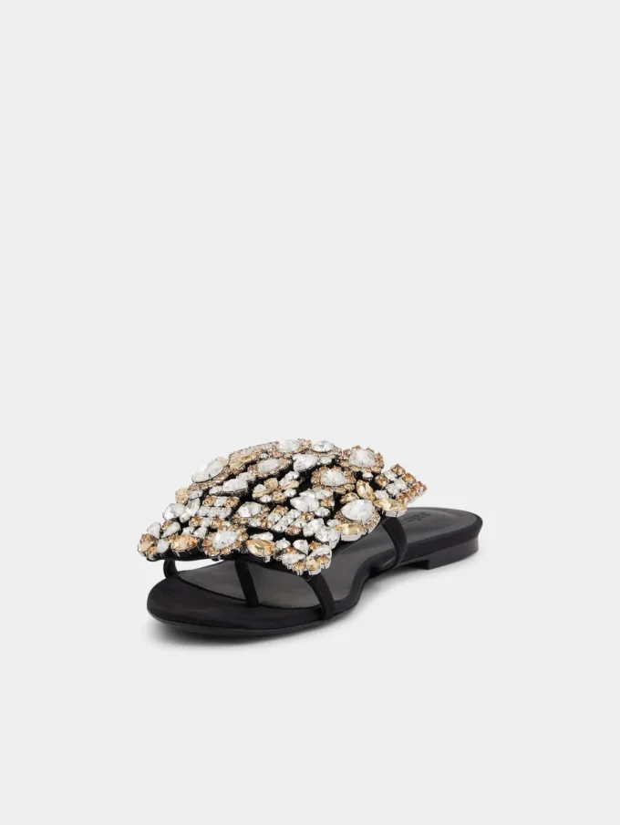 Flade sandaler med strass