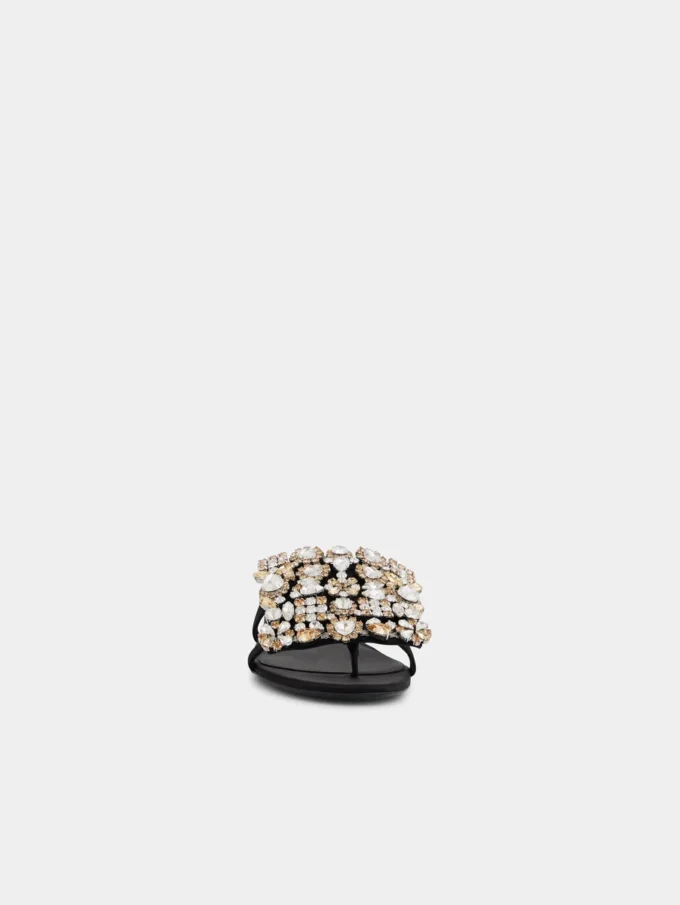 Flade sandaler med strass