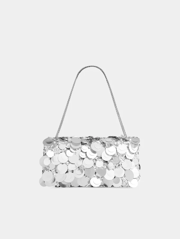 Glitrende baguette-taske