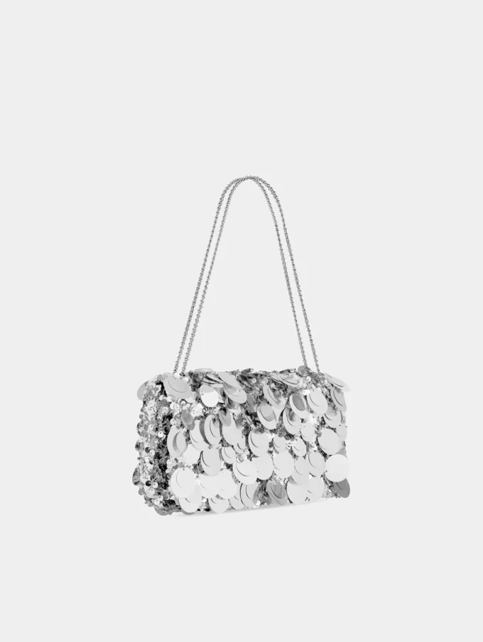 Glitrende baguette-taske