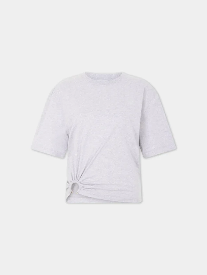 Grå T-shirt med piercing