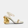 Guldfarvede sandaler med Sparkle-hæl