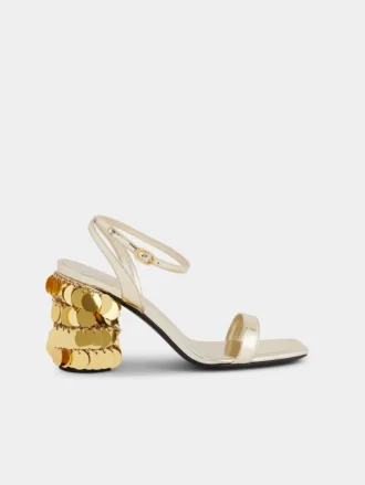 Guldfarvede sandaler med Sparkle-hæl