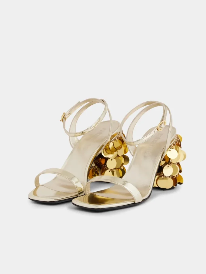Guldfarvede sandaler med Sparkle-hæl