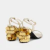 Guldfarvede sandaler med Sparkle-hæl