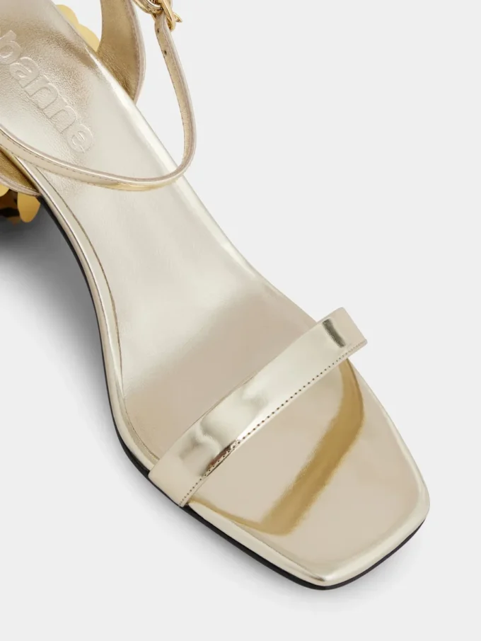 Guldfarvede sandaler med Sparkle-hæl