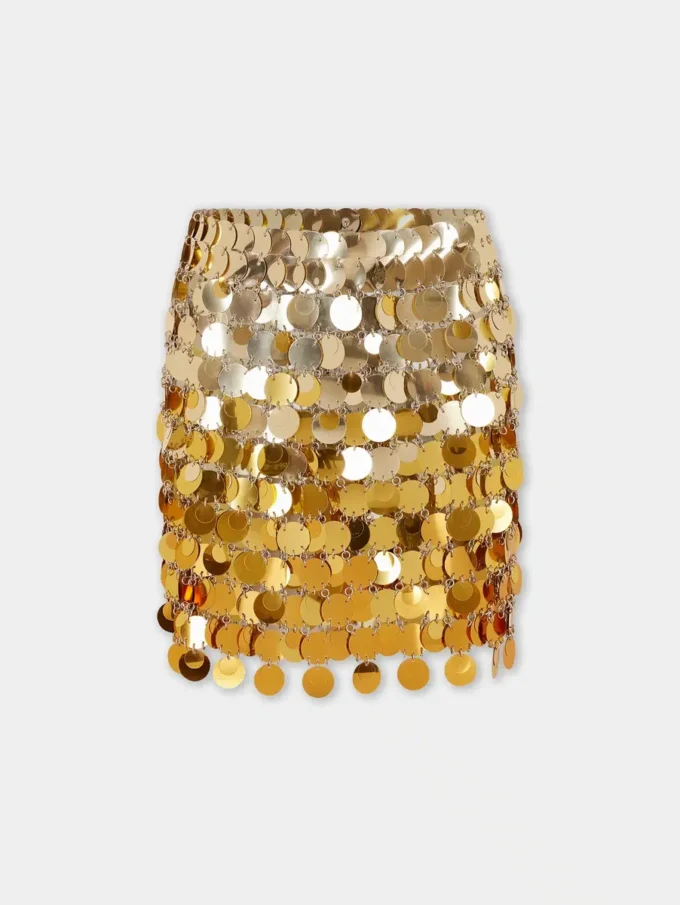 Guldfarvet miniskirt i gradient