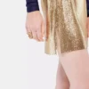 Guldfarvet miniskirt i mesh