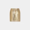 Guldfarvet miniskirt i mesh