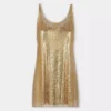 Guldfarvet tanktop i mesh
