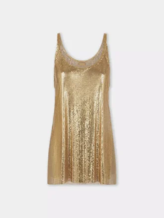 Guldfarvet tanktop i mesh