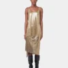 Guldfarvet tanktop i mesh