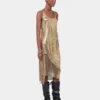 Guldfarvet tanktop i mesh