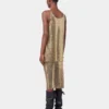 Guldfarvet tanktop i mesh