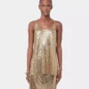 Guldfarvet tanktop i mesh