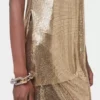 Guldfarvet tanktop i mesh