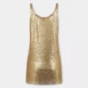 Guldfarvet tanktop i mesh