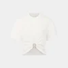 Hvid T-shirt med piercing