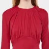 Jerseybluse med rynkede detaljer