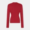 Jerseybluse med rynkede detaljer