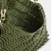 Khaki paco skuldertaske i kalveskind