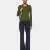 Khakifarvet sweater i uld